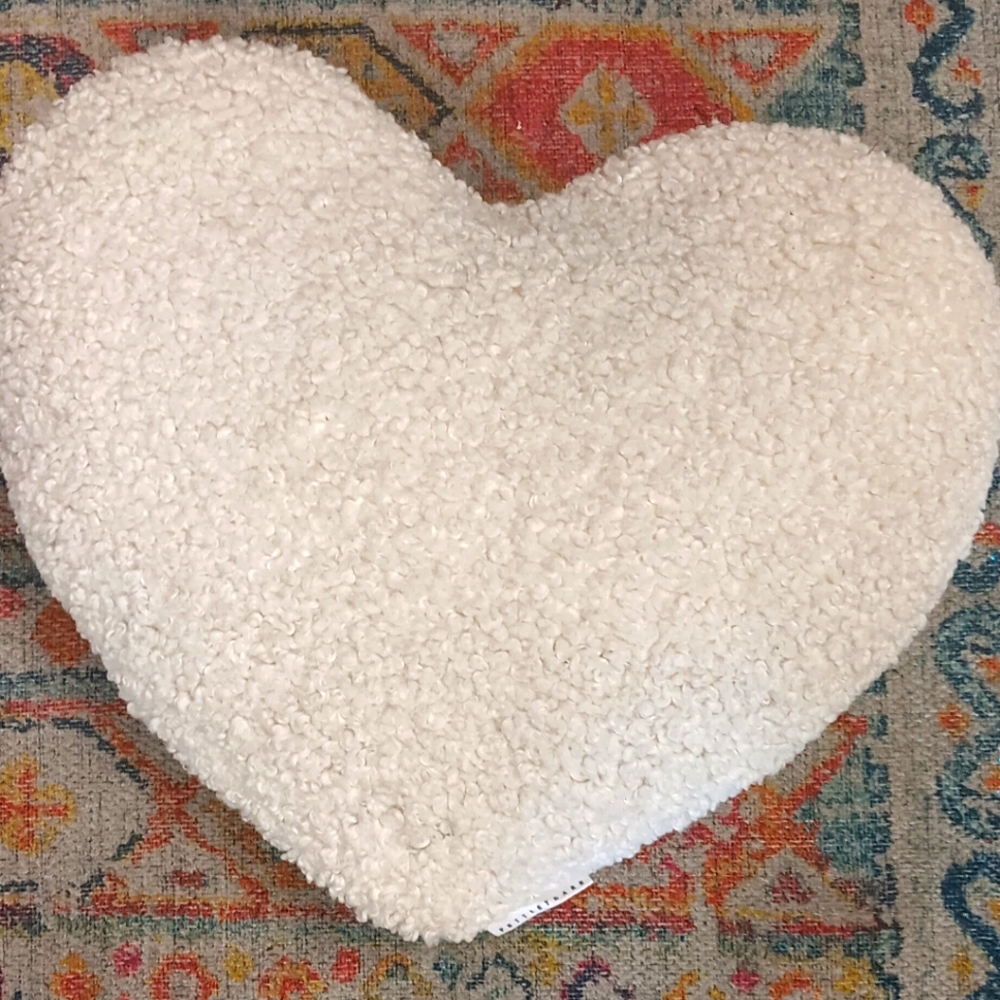 Pottery Barn Heart Shaped Poodle Pillow